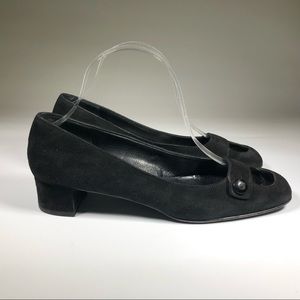 Salvatore Ferragamo Womens Small Heel Pump Suede